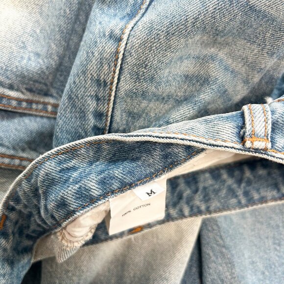 The Frankie Shop Tanner Bleach Wide Leg Jeans Worn Wash Denim Pants NWOT M - Picture 9 of 10